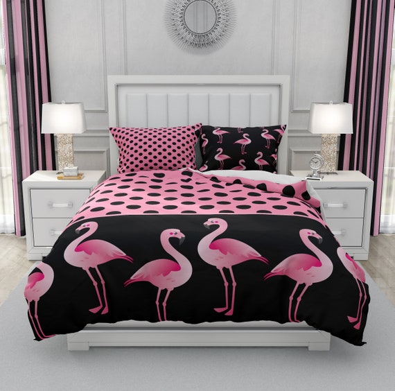 Flamingo Bedding Comforter Set Retro, Flamingo Duvet Cover King