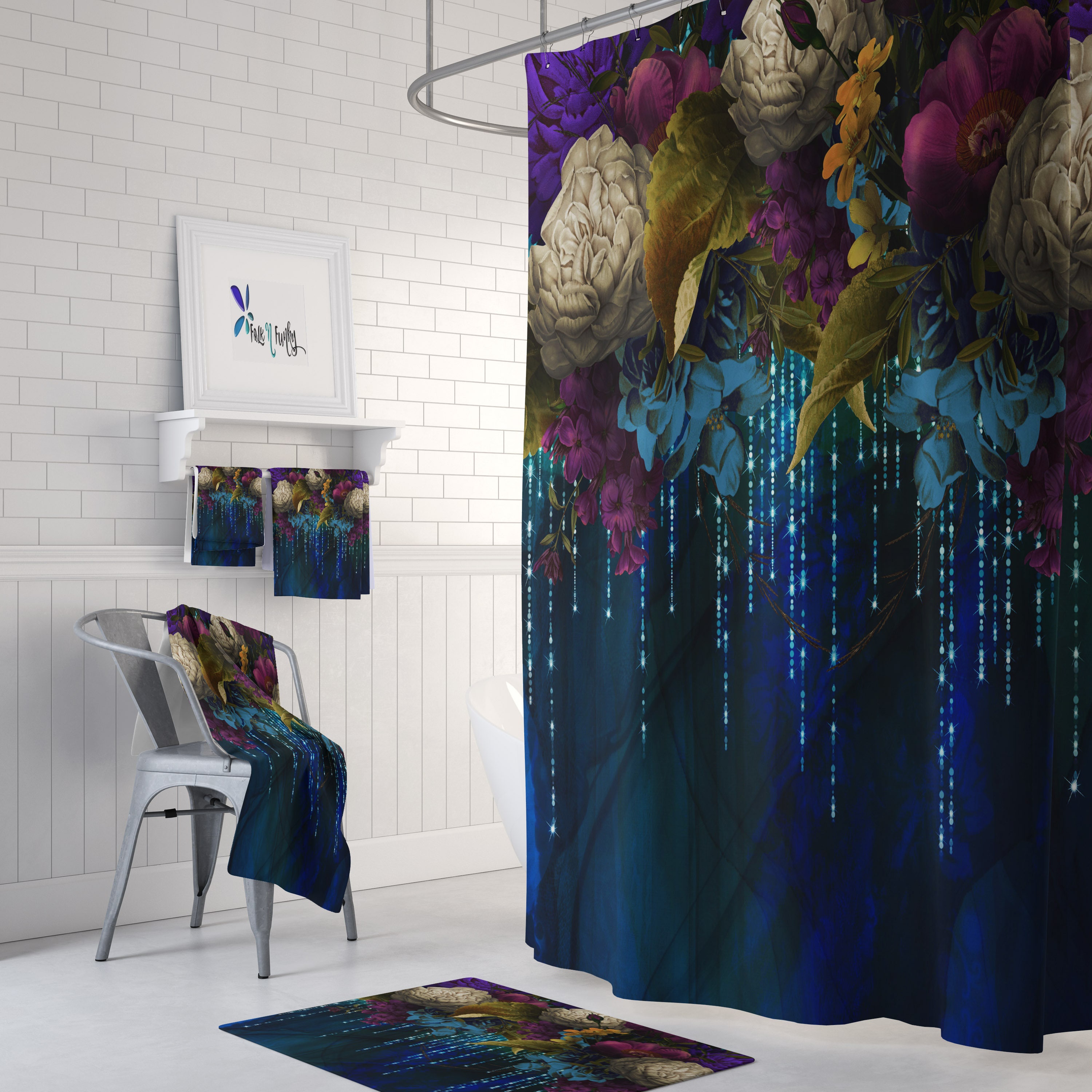 Gypsy Enchantment Shower Curtain Boho Floral Bathroom Decor