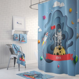 Kids Blue and Green Bath Mat With Happy Blue Elephants – Fun Bathroom Decor  – Ozscape Designs: Bathroom Decor & Bedroom Decor for Kids & You