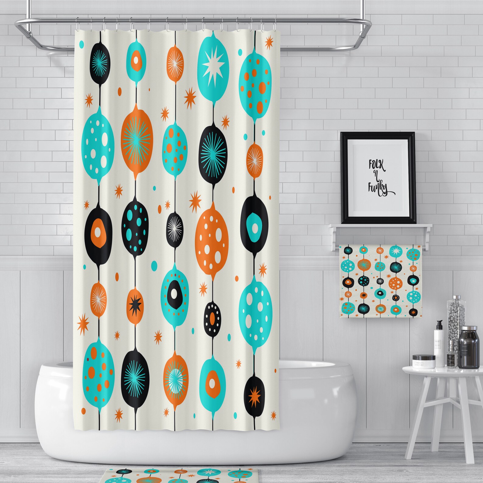 Cortina de ducha decoración opcional del baño tema moderno de | Etsy
