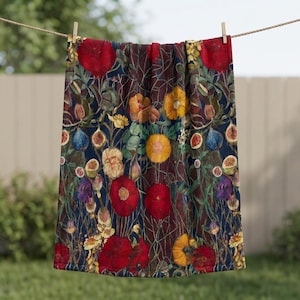 Floral Sherpa Fleece Blanket Klimt Inspired Bild 5