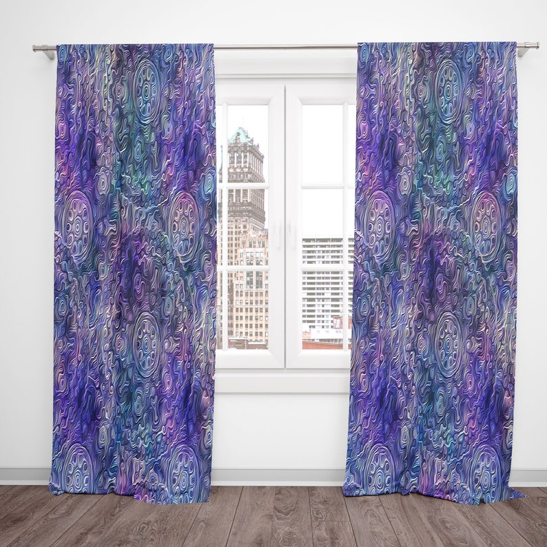 Boho Purple Gypsy Pastel Window Curtains