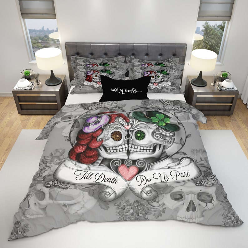 Bedding Sugar Skull Comforter Set Or Duvet Cover Till Image 0