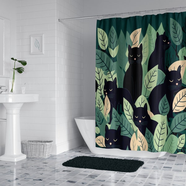 Cat Shower Curtain Etsy