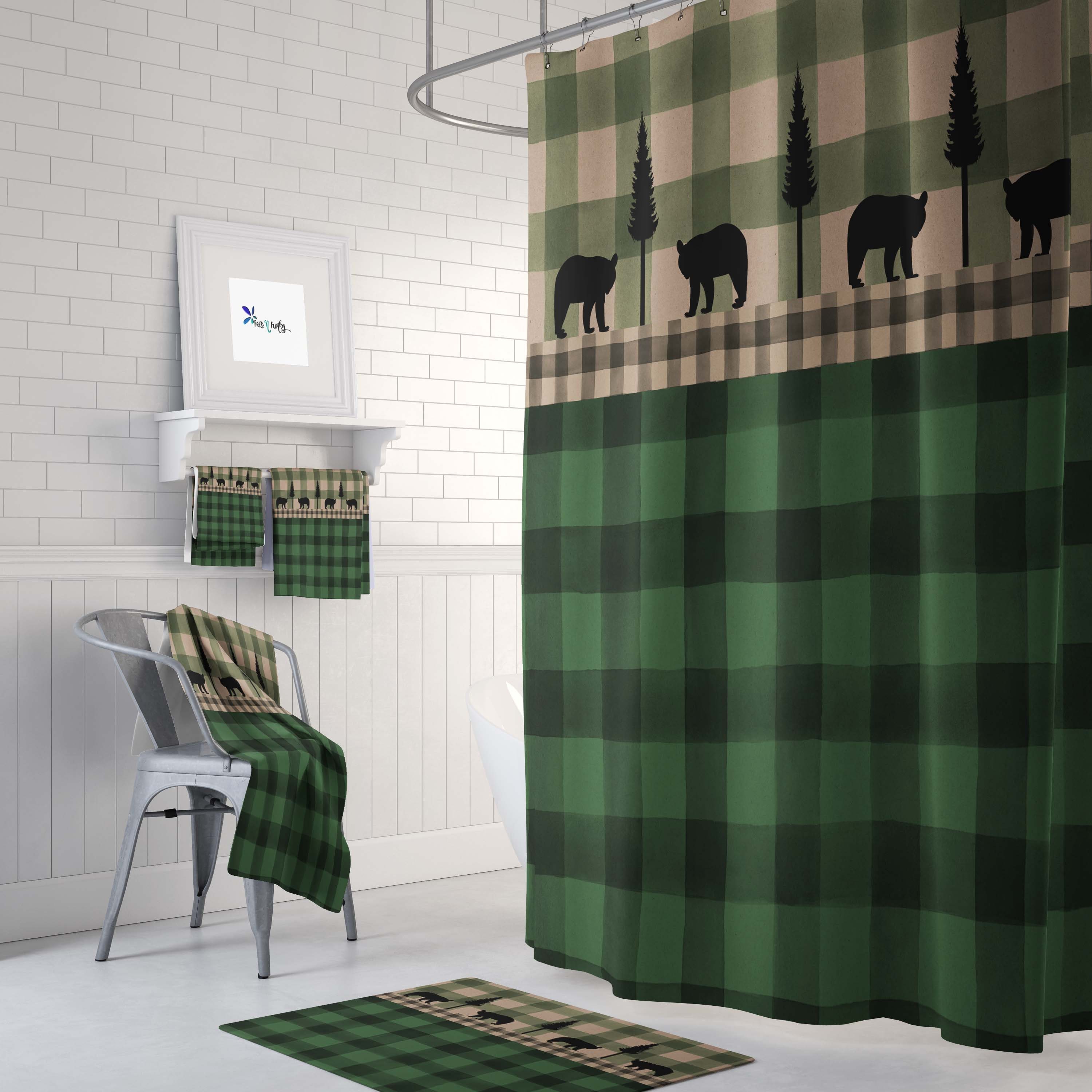 Buffalo plaid 2024 shower curtains