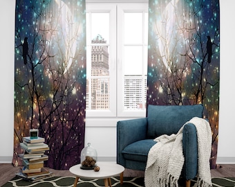 Crow Moon Tree Window Curtains