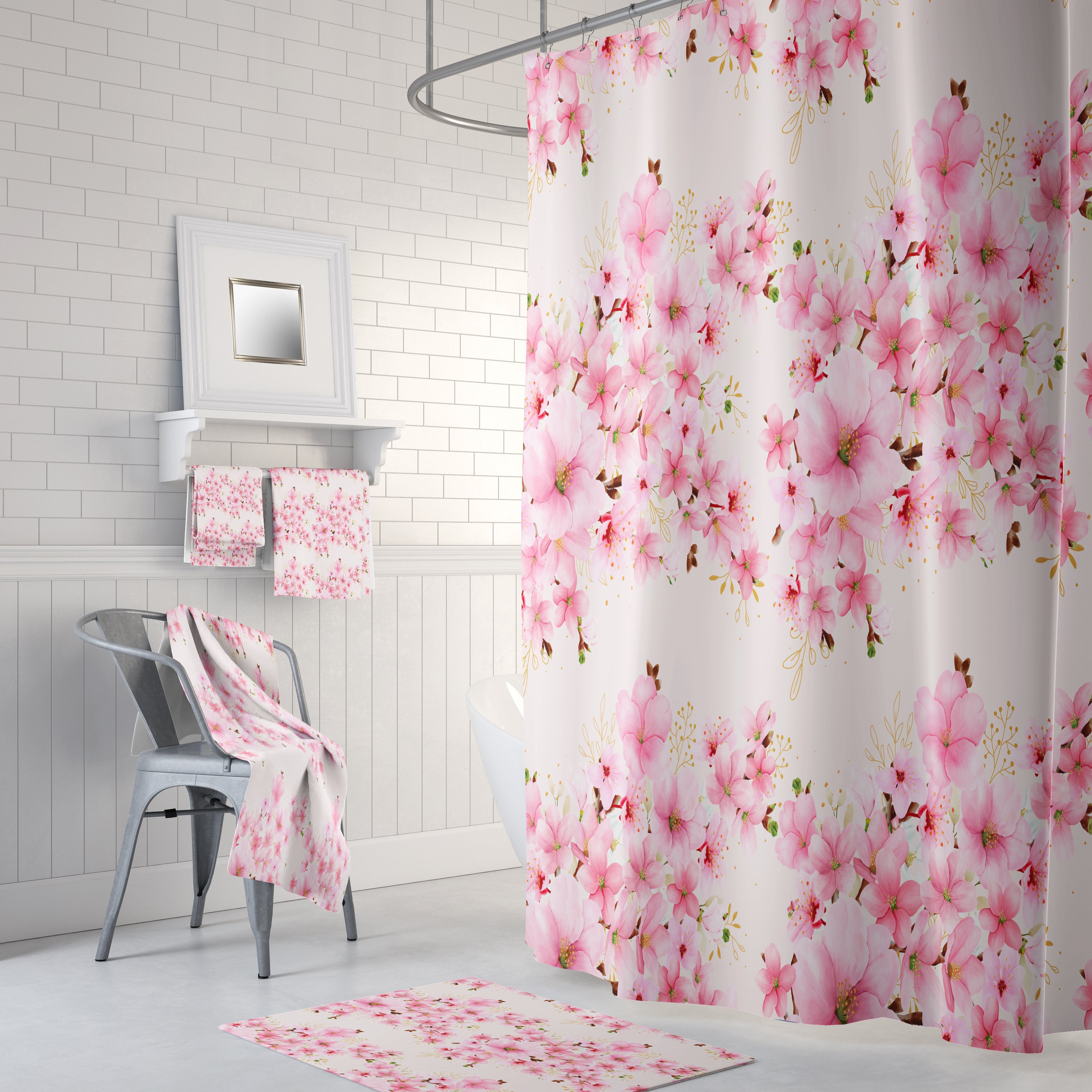 Cherry blossom on sale shower curtain