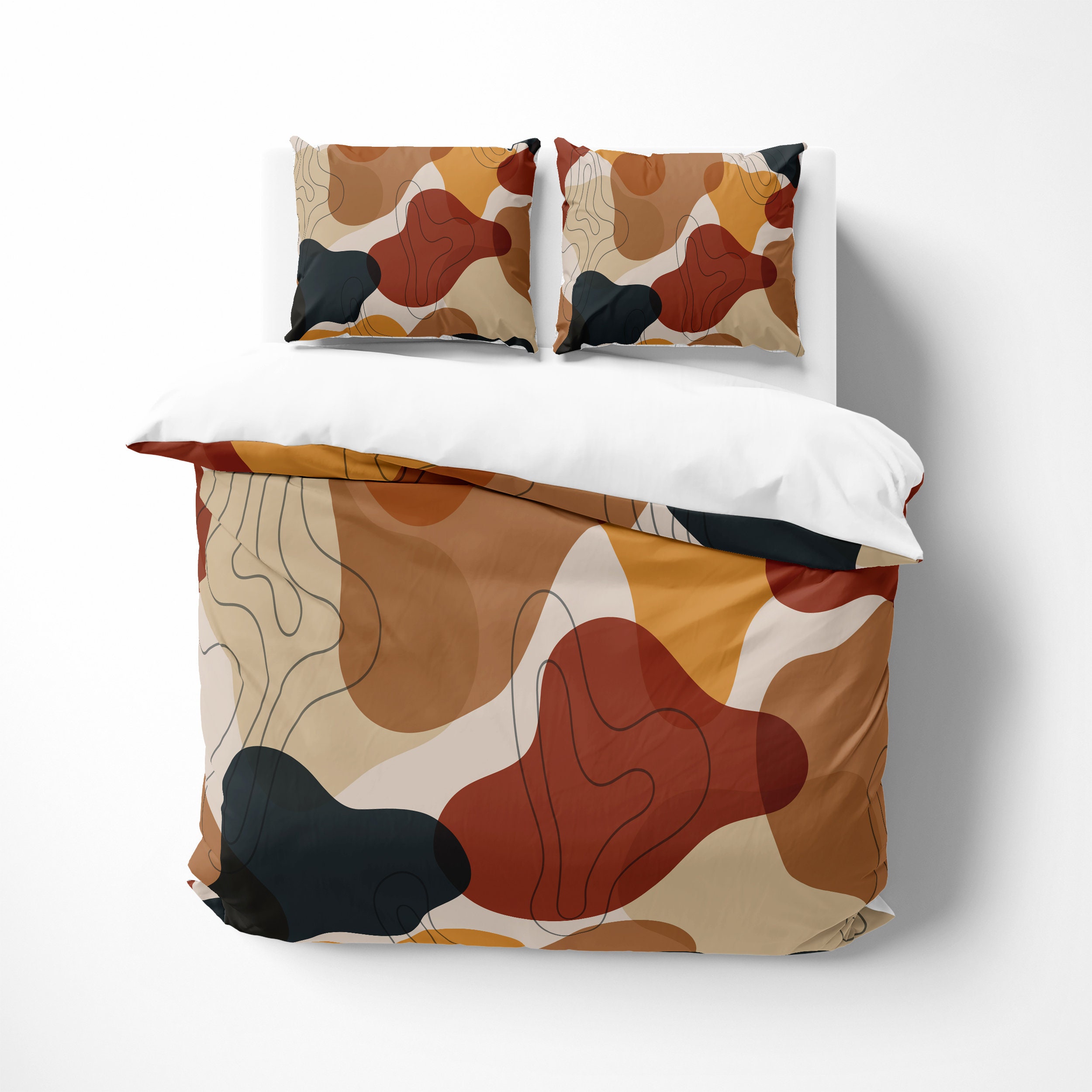 Modern Abstract Bedding Options Duvet Shams Etsy