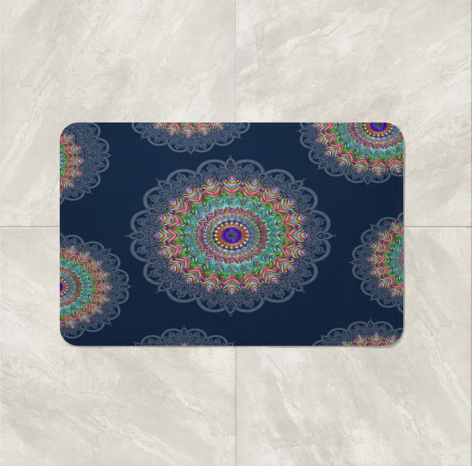 Blue Hippie Mandala Shower Curtain Etsy