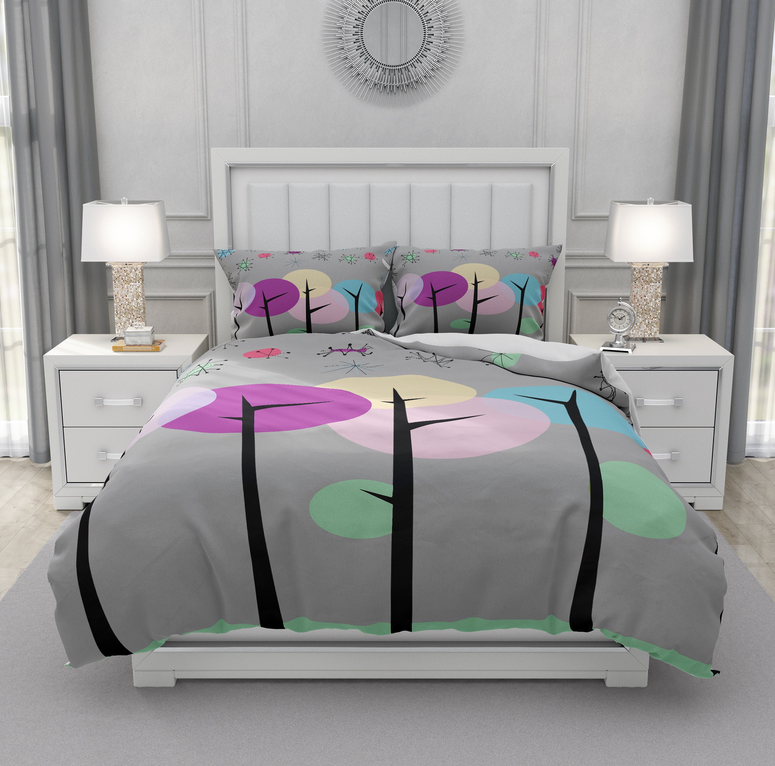 Mid Century Modern Bedding. Comforter Twin Full Queen King Etsy