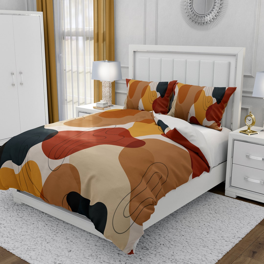 Modern Abstract Bedding Options Duvet Shams Etsy
