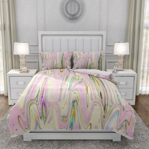 Unicorn Taffy Comforter OR Duvet Cover Set Boho Swirls