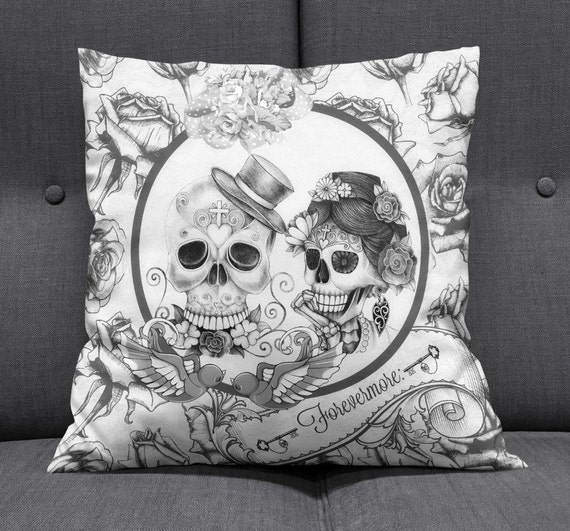 sugar skull throw pillows