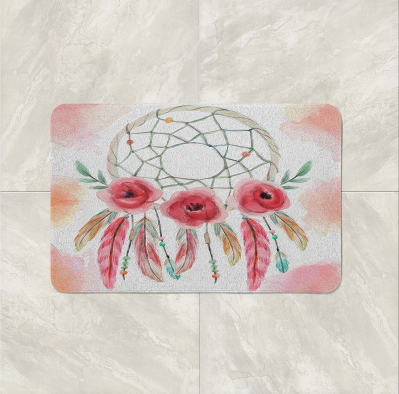 Dream Catcher Shower Curtain painted Rose Bath Etsy