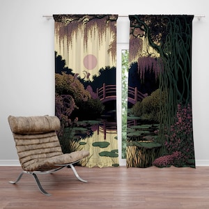 Serene Garden Window Curtains