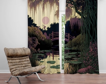 Serene Garden Window Curtains