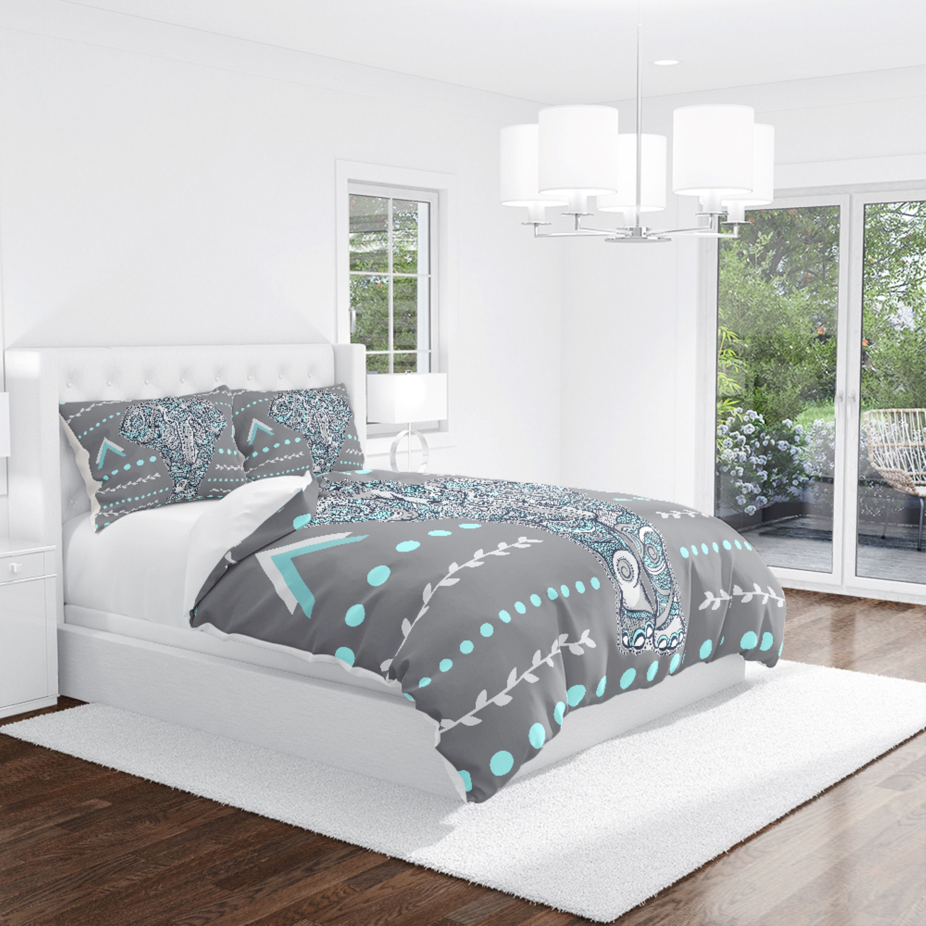 Boho Elephant Comforter, Duvet Cover, Pillow Shams
