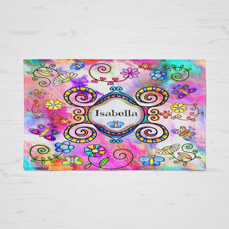 Personalized Hippie Boho Rug Throw Rug Tie Dye Design 4 Sizes Area Rug