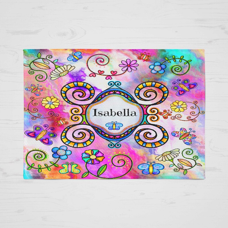 Personalized Hippie Boho Rug Throw Rug Tie Dye Design 4 Sizes Area Rug