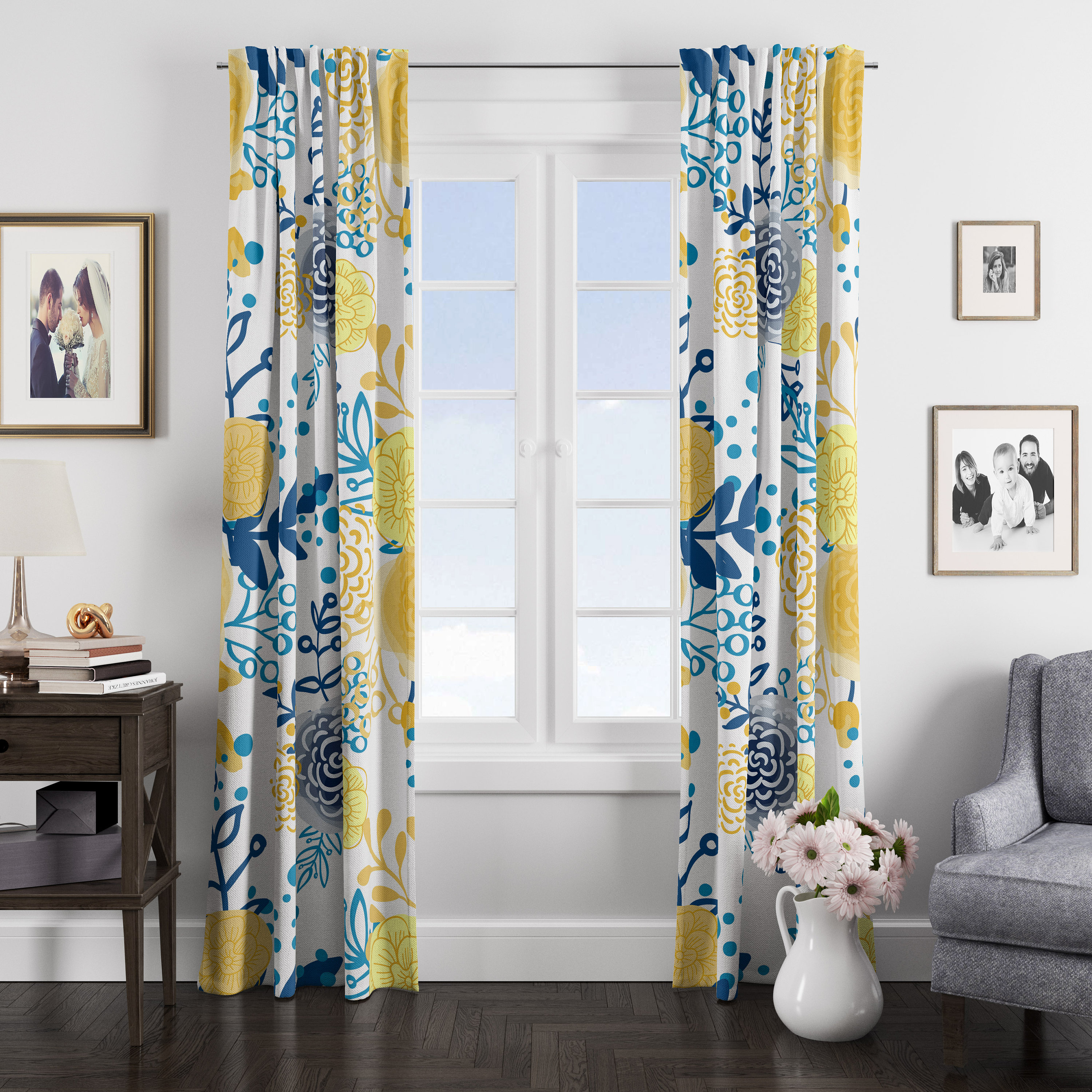 Blue And Yellow Window Valance