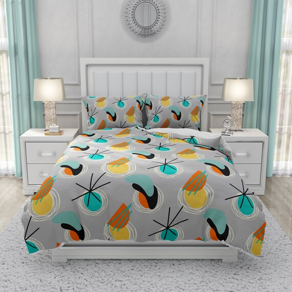 Atomic Comforter Mid Century Modern Bedding Twin Full Etsy