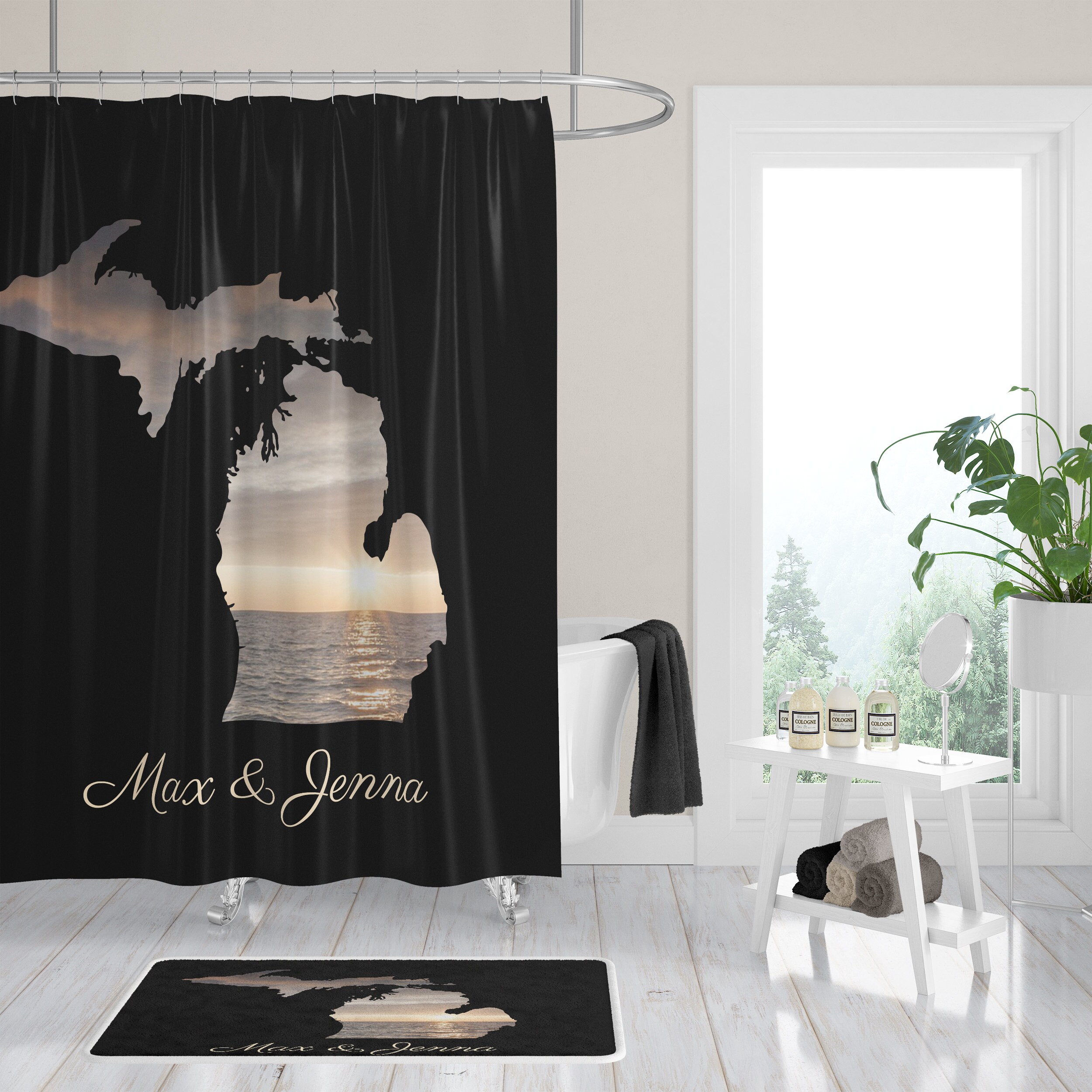 Michigan Shower Curtain Etsy