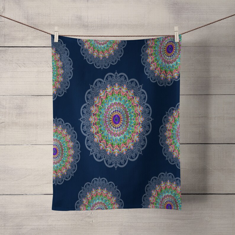 Blue Hippie Mandala Shower Curtain Etsy