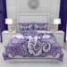 Purple Elephant Mandala Comforter ,  Bedding ,  Duvet Cover,  Twin  Full, Queen, King, Rug, Throw Pilllow 