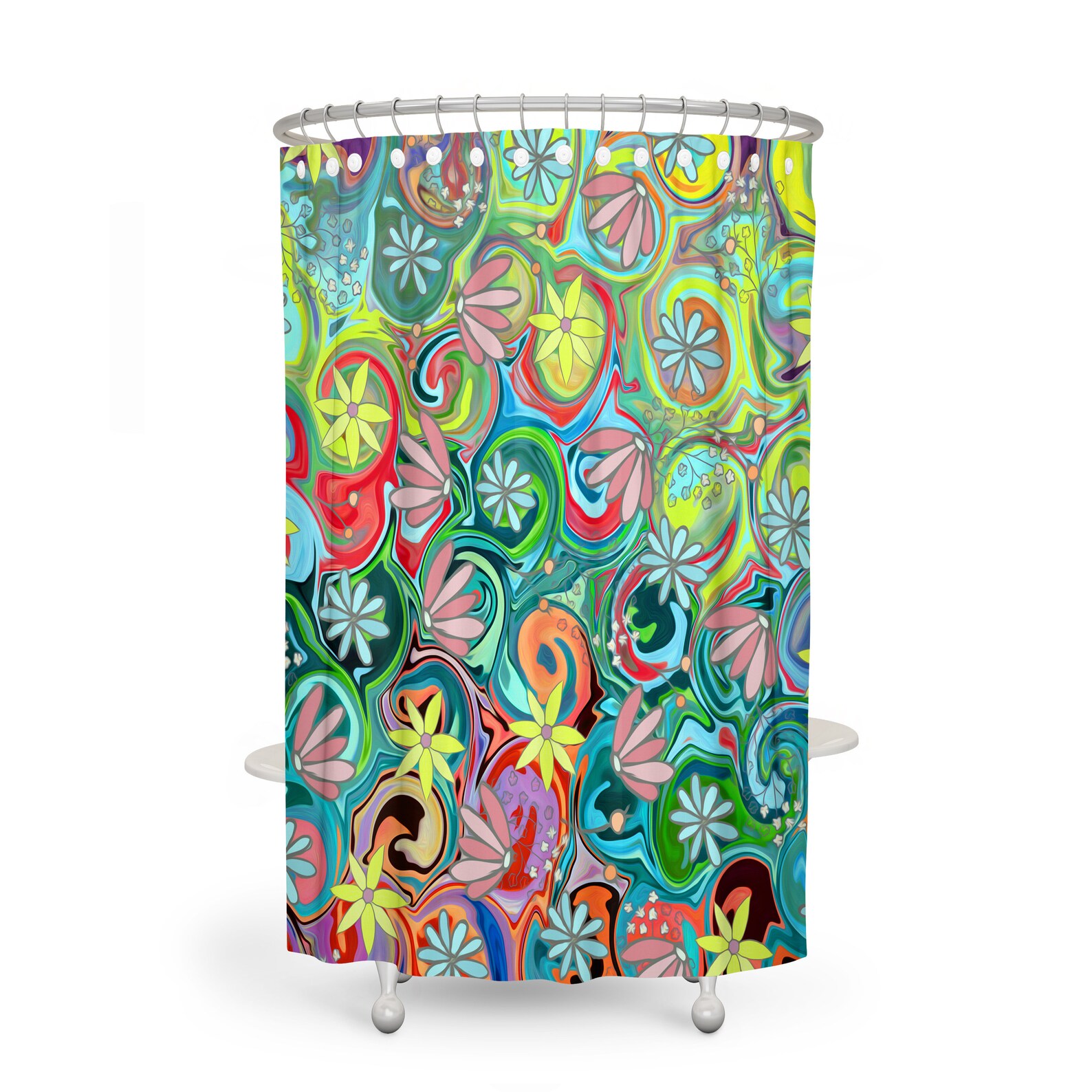 Hippie Chic Floral Shower Curtain and Bathroom Set Options Etsy