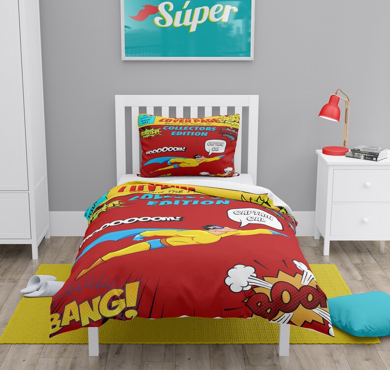 Personalized Super Hero Comforter Duvet Cover Pillow Shams image 0