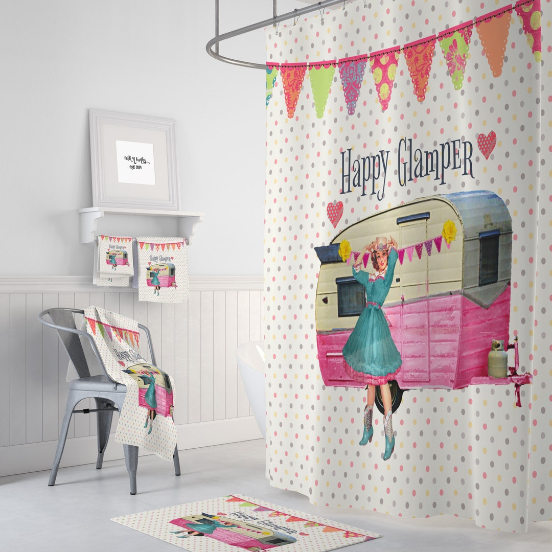 Shower Curtain, Vintage Camper, Glamper Etsy
