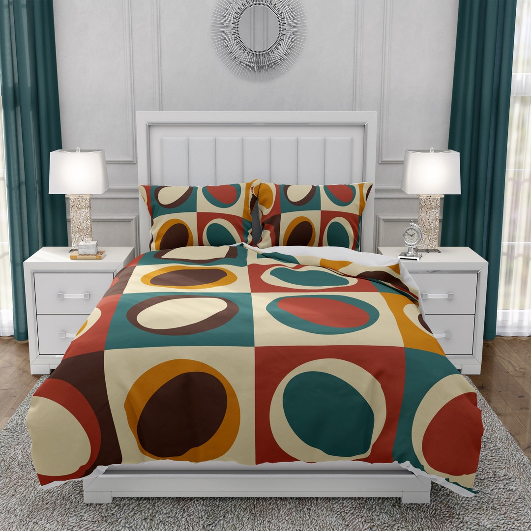 Ovals Mid Century Modern Comforter OR Duvet Cover Set Etsy