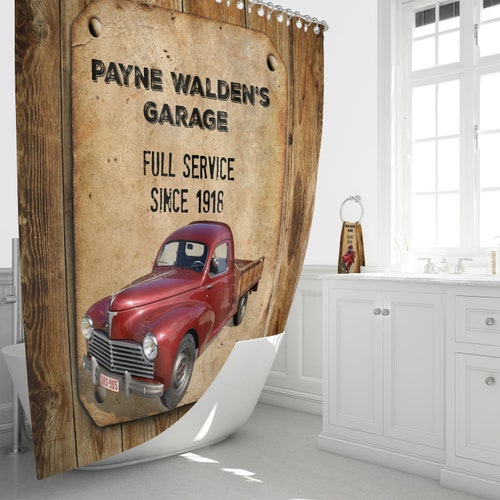 Old Red Truck Personalized Farm Shower Curtain Farmhouse Etsy