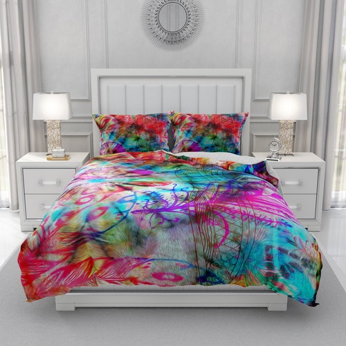 Hippie Swirls Comforter Duvet Cover Pillow Shams - Etsy