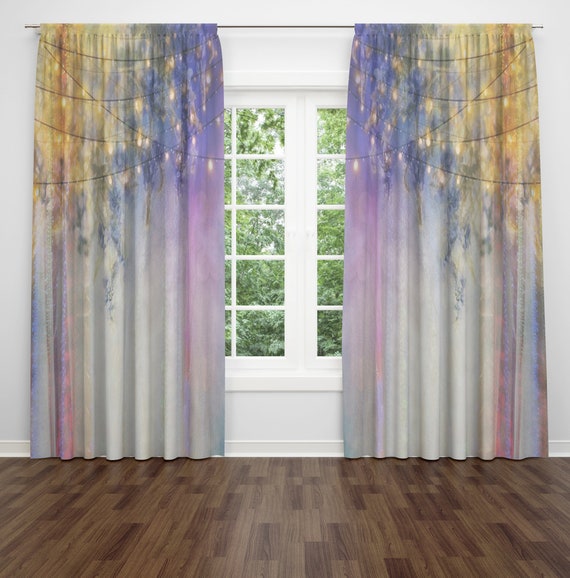 Lavender Nights Window Curtains Boho Chic Etsy