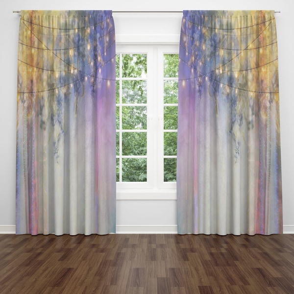 Lavender Nights Window Curtains Boho Chic