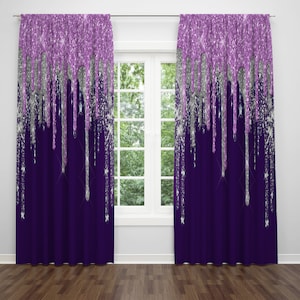 Purple Boho Window Curtains