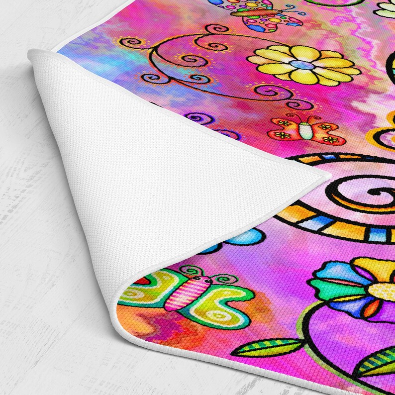 Personalized Hippie Boho Rug Throw Rug Tie Dye Design 4 Sizes Area Rug