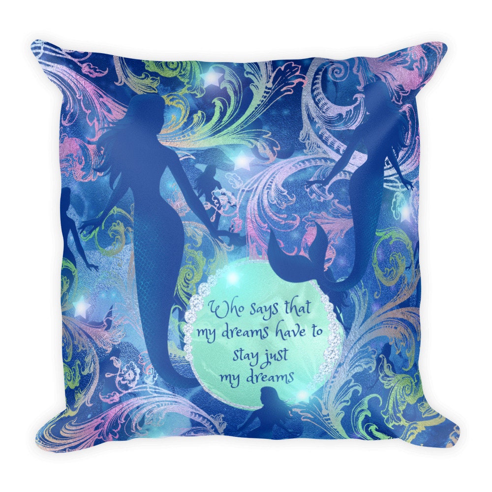 Mermaid Pillow Throw Pillow Mermaid Throw Pillow Decorative Etsy UK