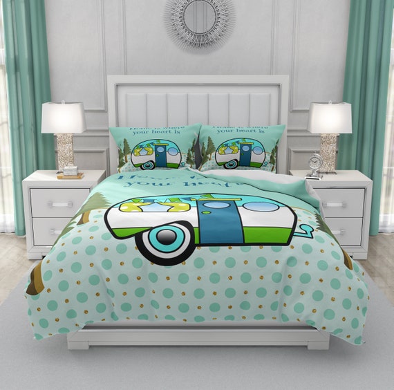 Bedding Set Retro Camper Bedding Comforter Duvet Cover Etsy