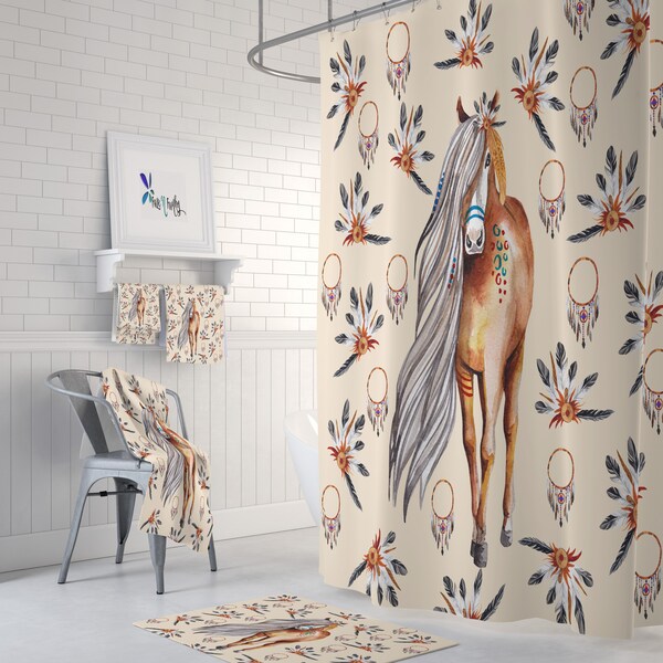 Horse Shower Curtain Etsy