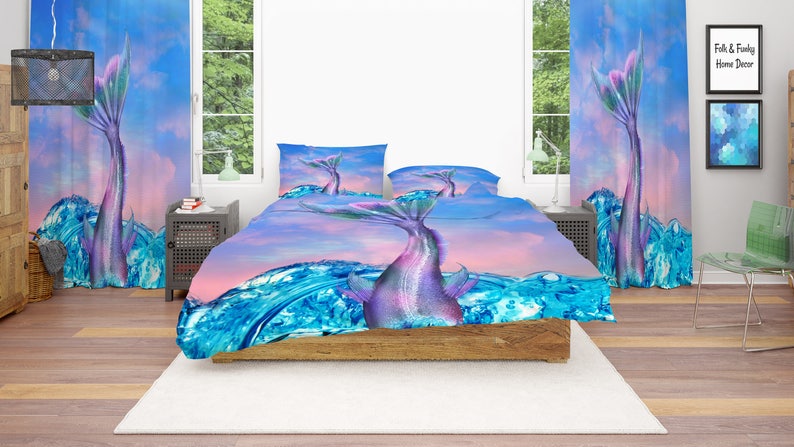 Mermaid Tail Comforter Or Duvet Covertwin Full Queen King Etsy