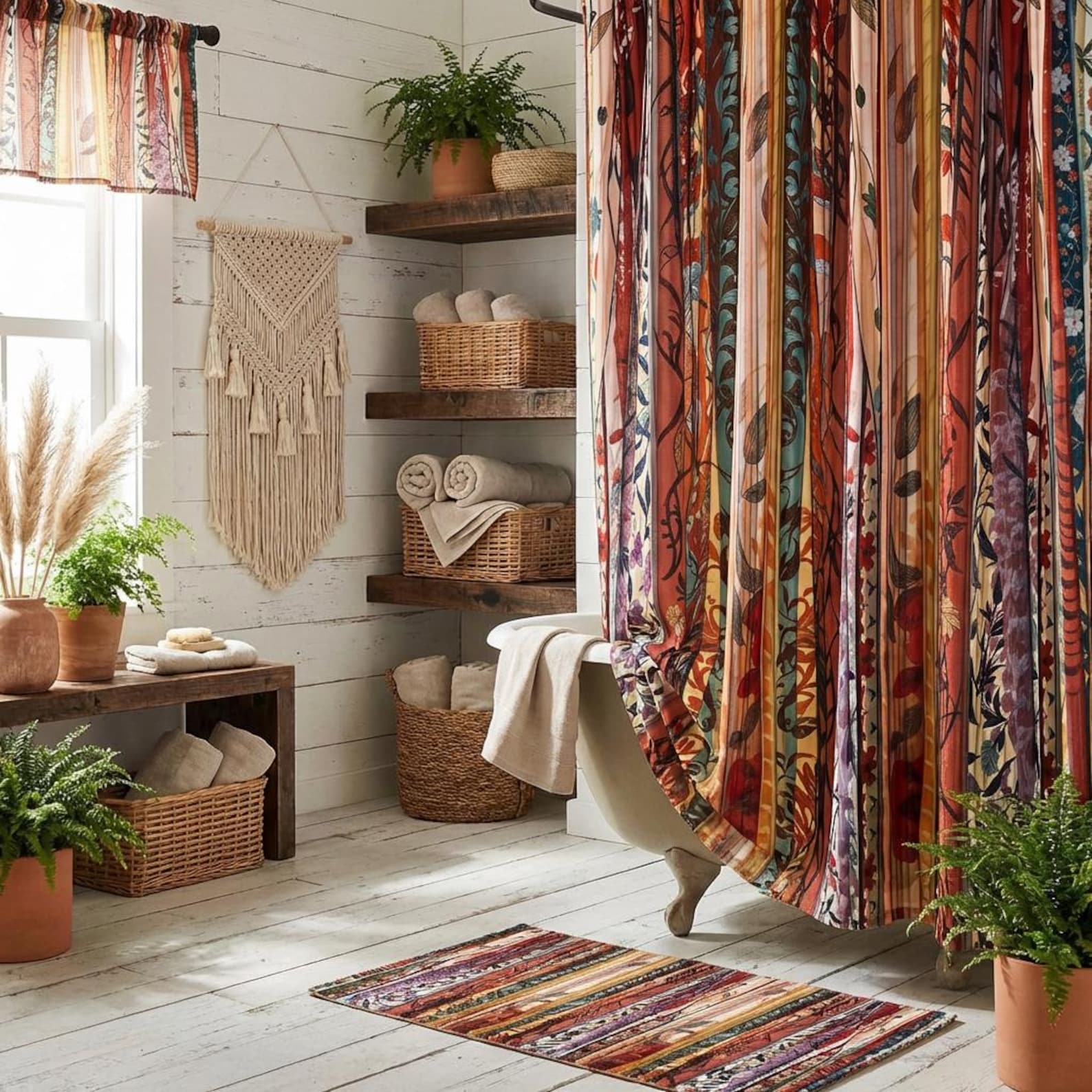Boho Chic Shower Curtain Gypsy Spirit Bathroom Decor Bohemian Style