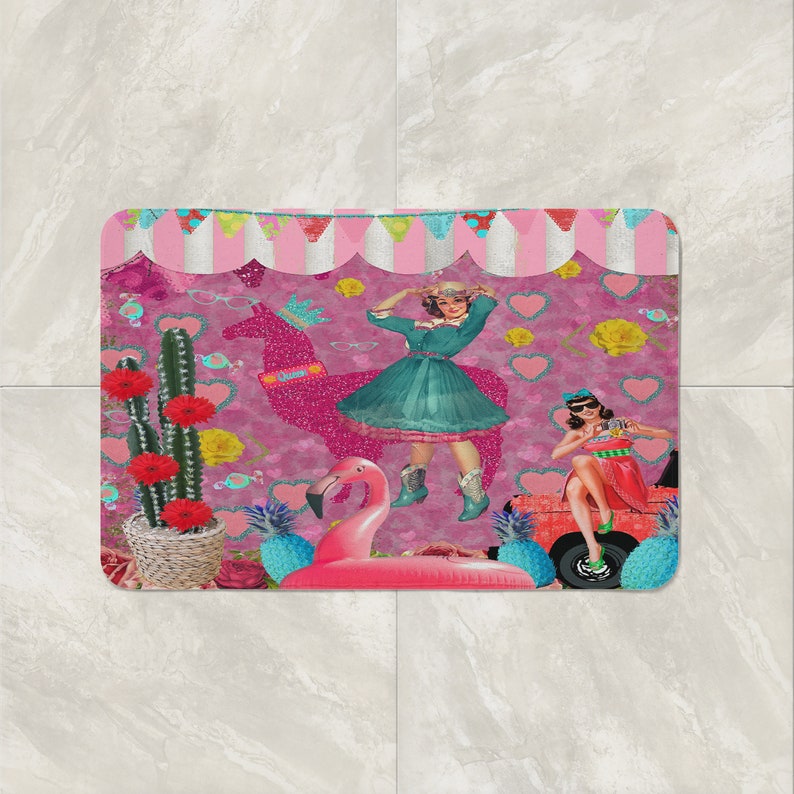 Pink Retro Theme Shower Curtain | Etsy