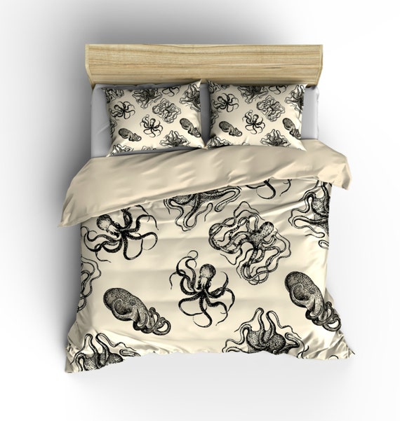 Octopus Bedding S Beige Cream Gray
