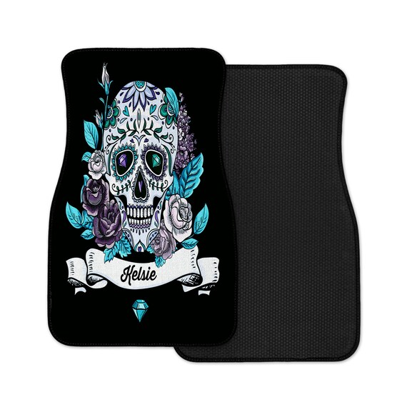 Personalized Sugar Skull Car Mats Custom Auto Mats