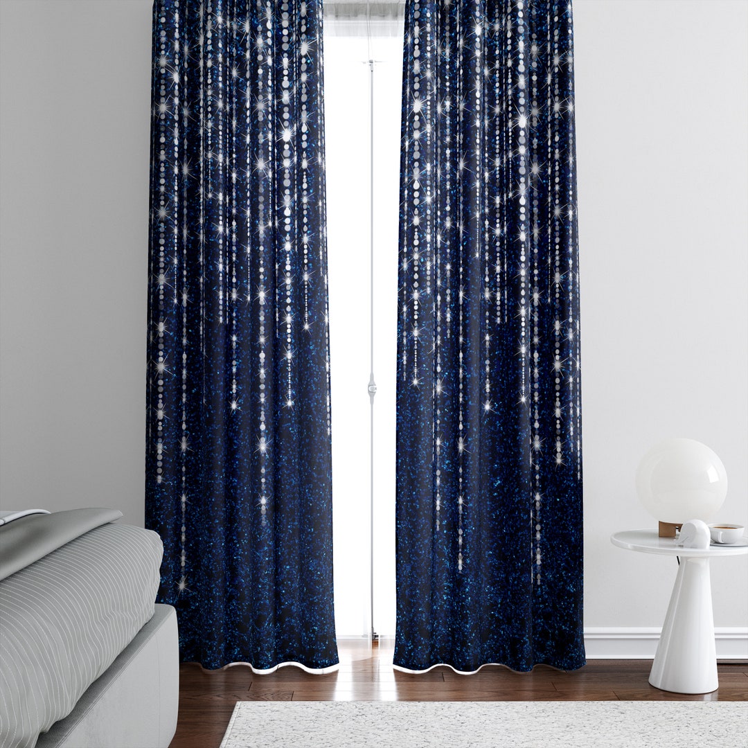 Indigio Falling Stars Window Curtains Etsy