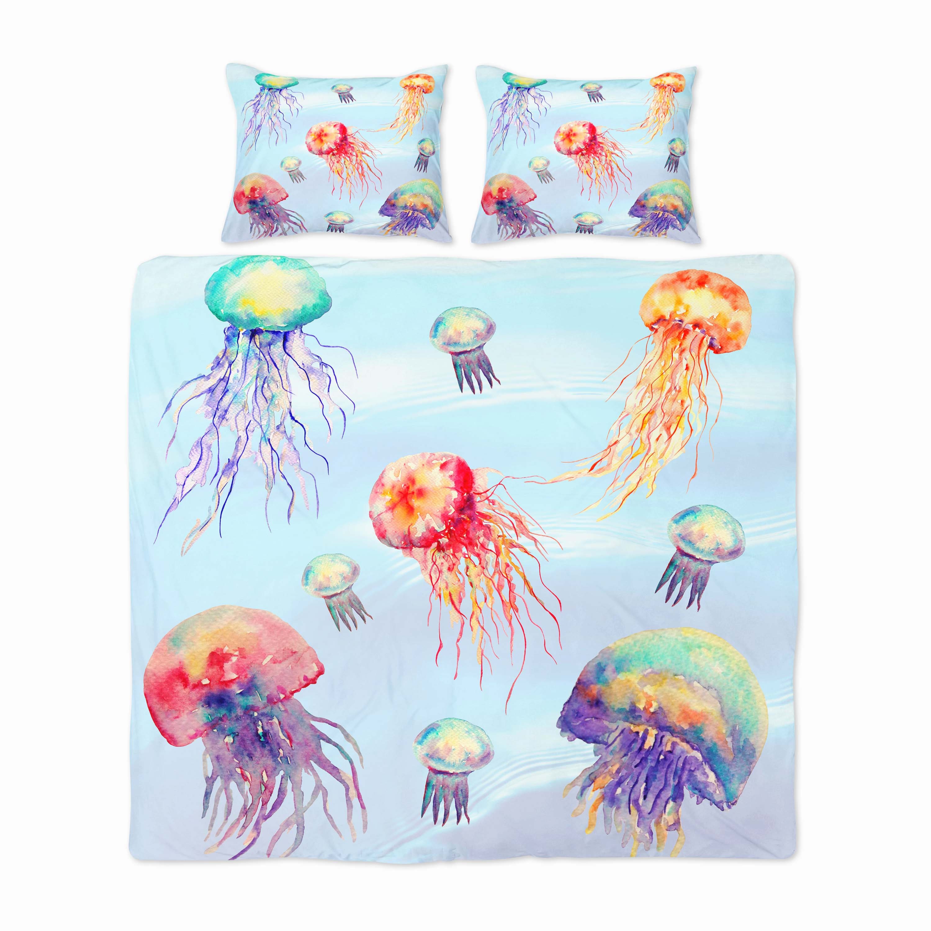 Watercolor Jelly Fish Bedding Comforter Duvet Cover Pillow Etsy