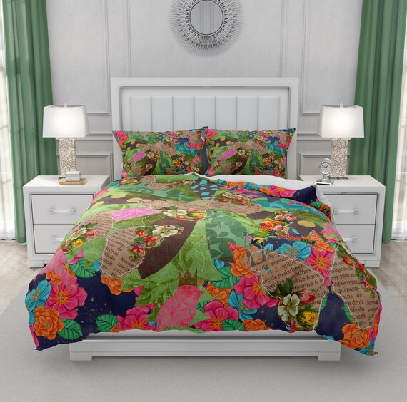 Hippie Inspired Colorful Boho Bedding Set Boho Home Decor Comforter Or Duvet Cover