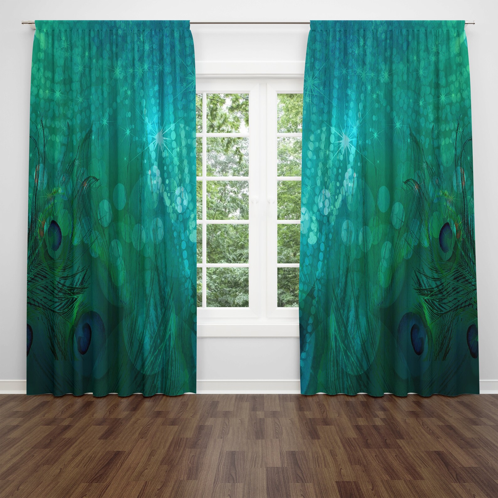 Soft Peacock Window Curtains - Etsy
